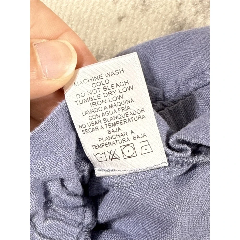 Love Tree Pants Womens Size Large Blue Wide Linen Viscose‎ Pull On Hippie